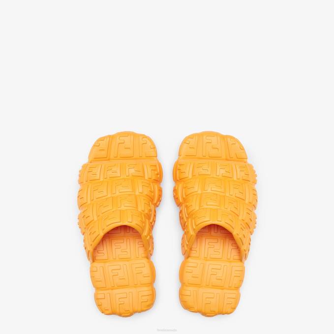 Men Rubber Slides Orange Fendi Shoes 6RHH2228