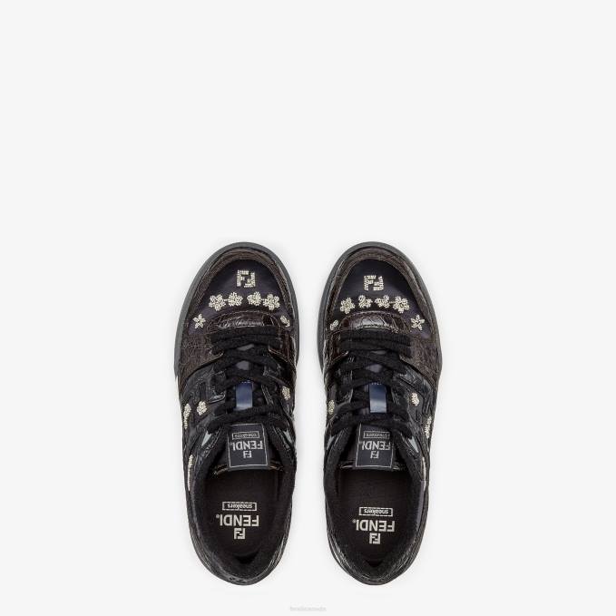 Men Caiman Low-Tops Brown Fendi Shoes 6RHH2275