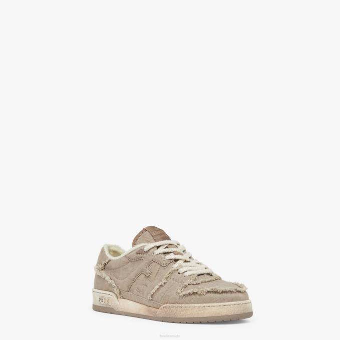 Men Canvas Low Tops Beige Fendi Shoes 6RHH2263