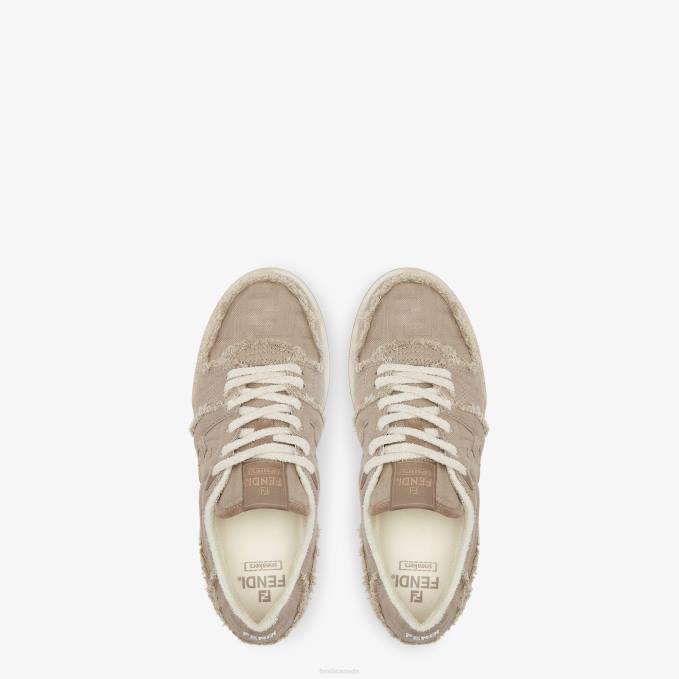 Men Canvas Low Tops Beige Fendi Shoes 6RHH2263