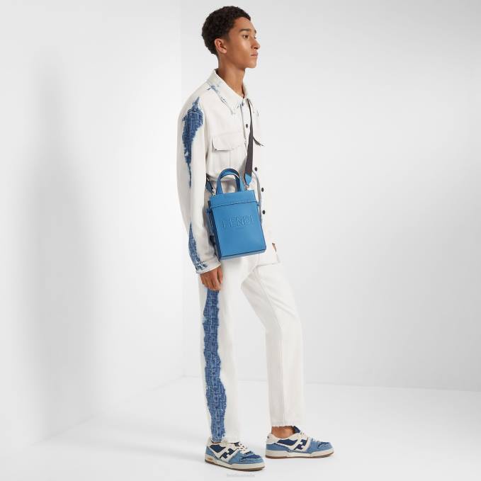 Men Denim Low-Tops Blue Fendi Shoes 6RHH2239