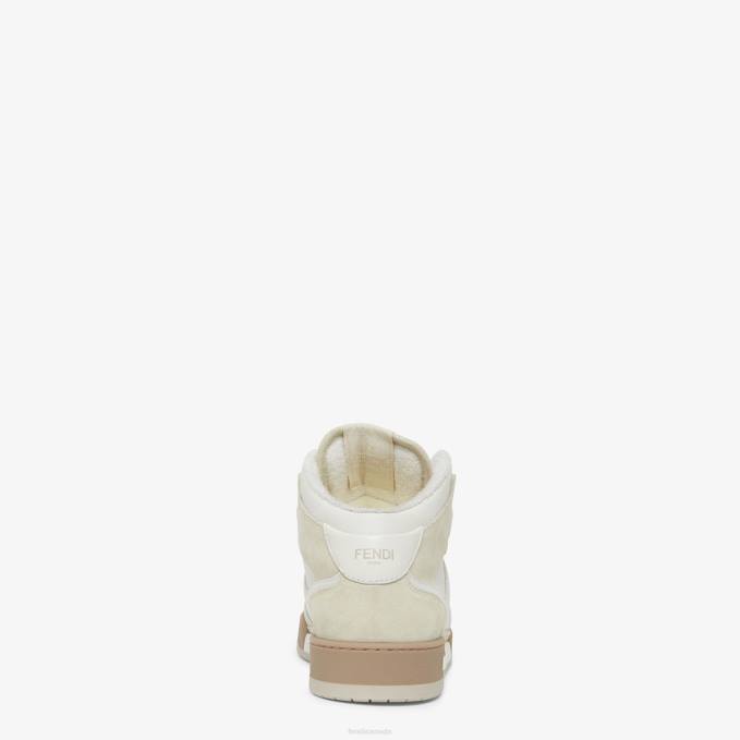 Men Leather High-Tops White Fendi Shoes 6RHH2274