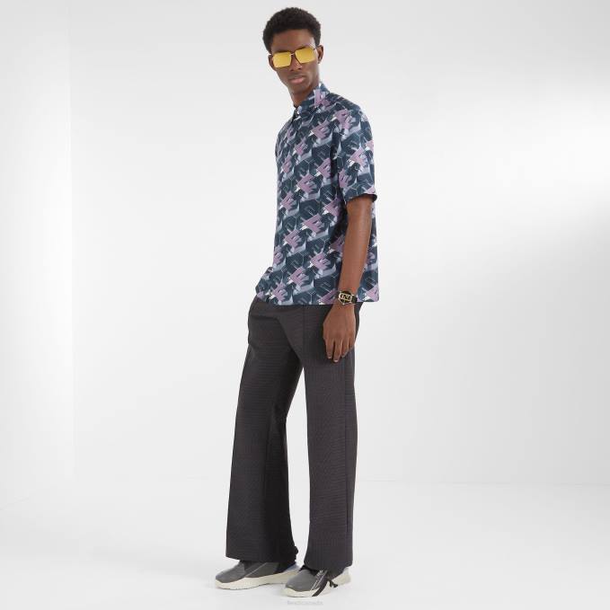 Men Leather Low-Tops Gray Fendi Shoes 6RHH2250