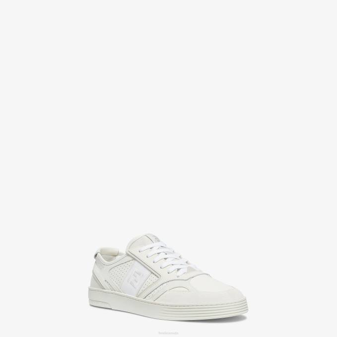 Men Leather Low-Tops White Fendi Shoes 6RHH2216