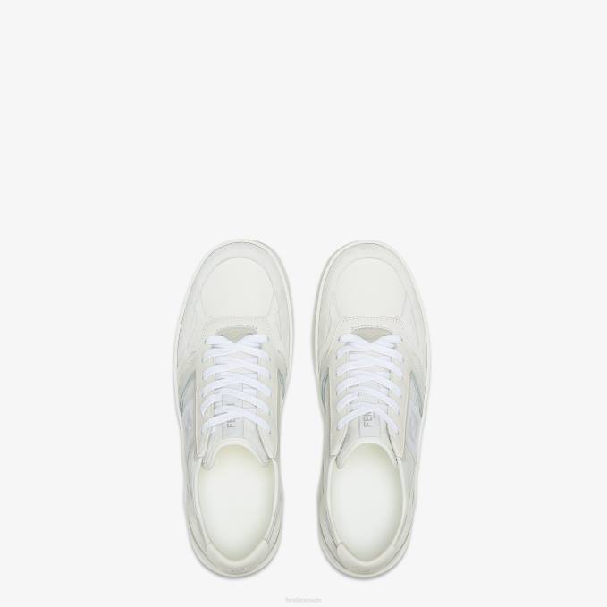 Men Leather Low-Tops White Fendi Shoes 6RHH2216