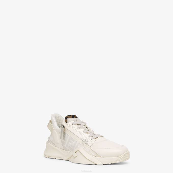 Men Leather Low-Tops White Fendi Shoes 6RHH2236