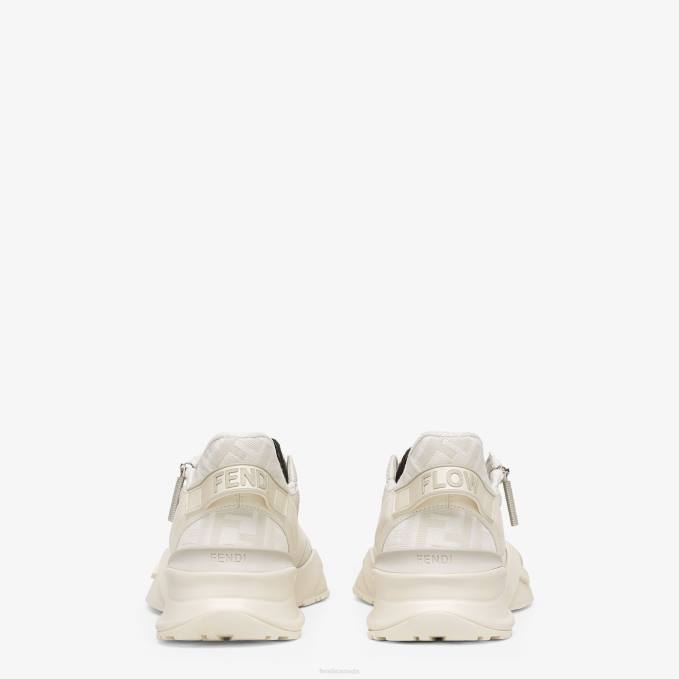 Men Leather Low-Tops White Fendi Shoes 6RHH2236