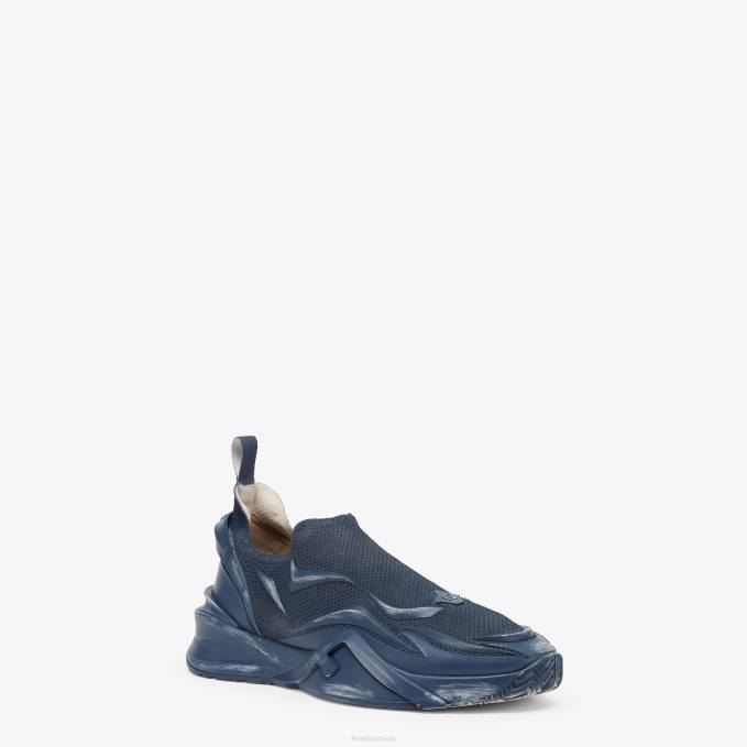 Men Mesh Running Sneakers Blue Fendi Shoes 6RHH2264