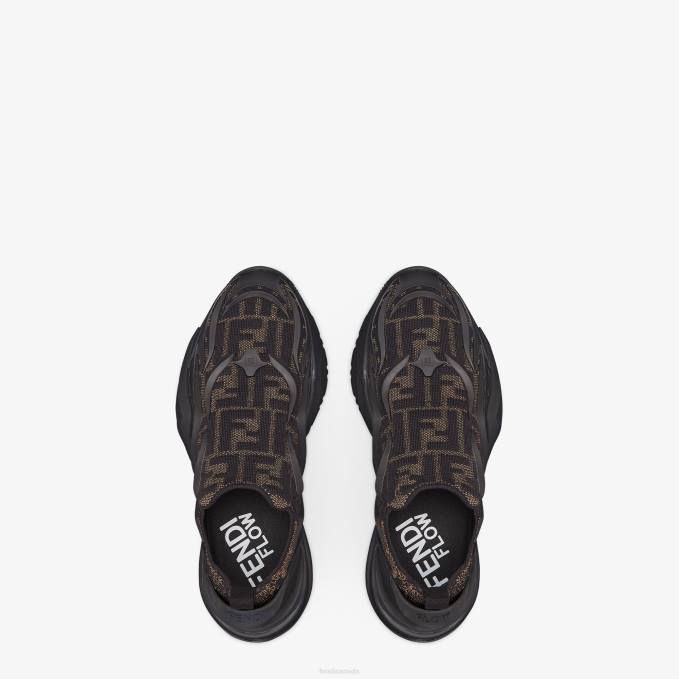 Men Mesh Running Sneakers Brown Fendi Shoes 6RHH2251