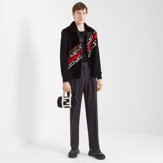 Men Nubuck Leather Low-Tops Black Fendi Shoes 6RHH2302