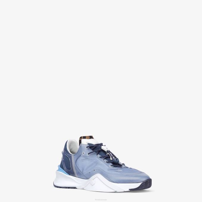 Men Nylon Low Tops Light blue Fendi Shoes 6RHH2292