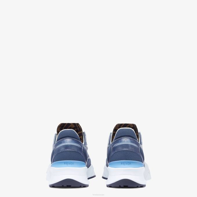 Men Nylon Low Tops Light blue Fendi Shoes 6RHH2292