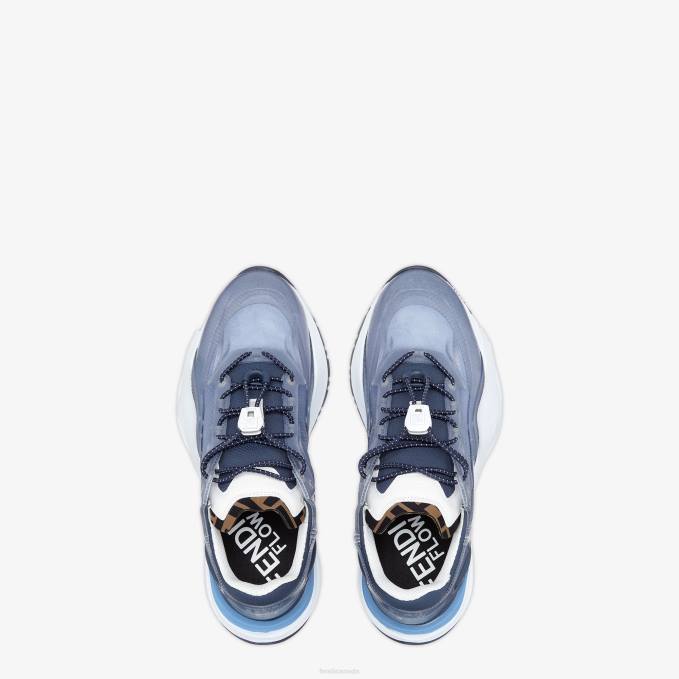 Men Nylon Low Tops Light blue Fendi Shoes 6RHH2292