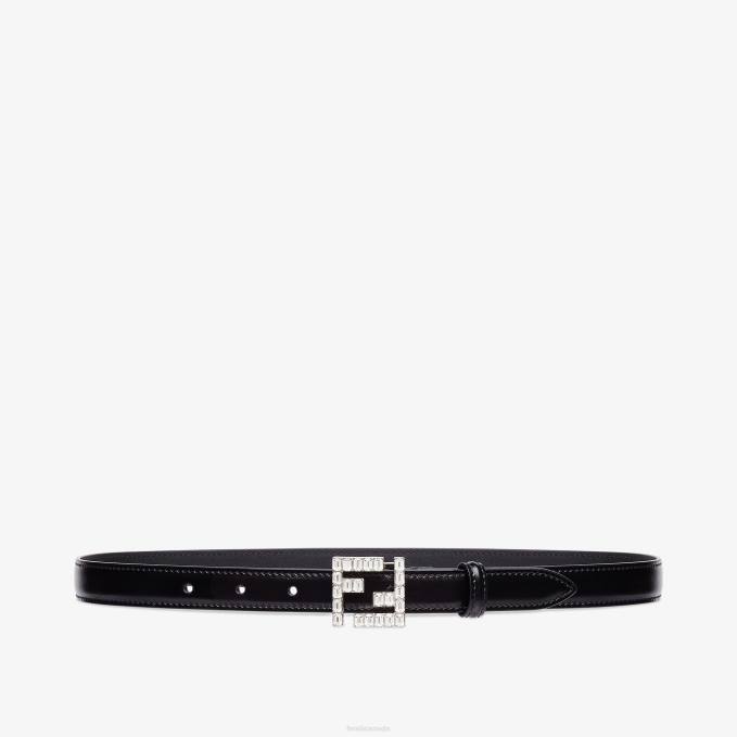 Women FF Leather Belt Black Fendi Accessories 6RHH253