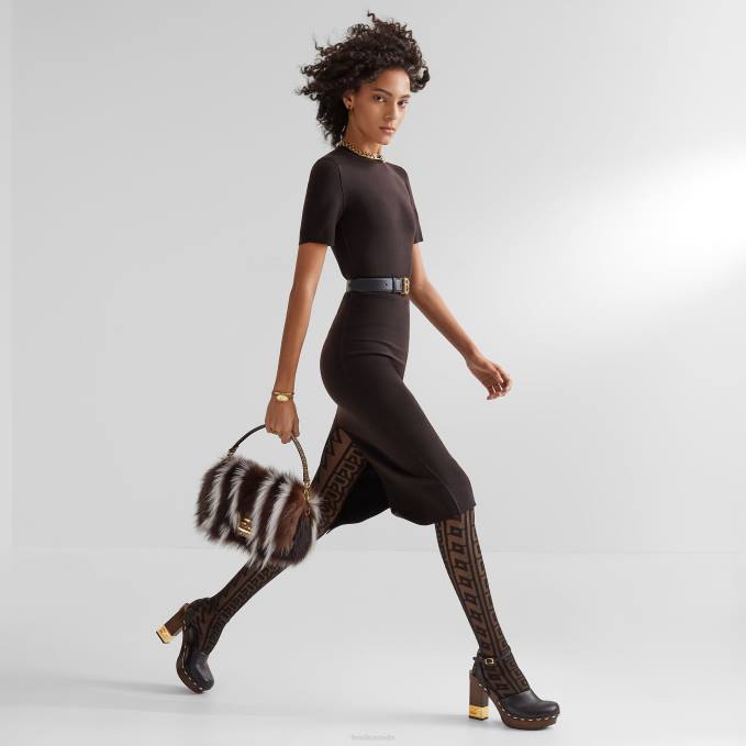 Women FF Leather Belt Black Fendi Accessories 6RHH269