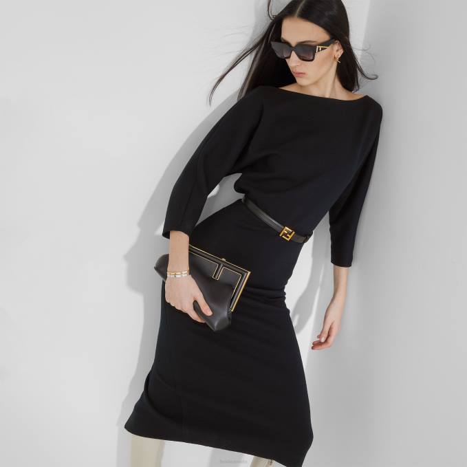 Women FF Leather Belt Black Fendi Accessories 6RHH73