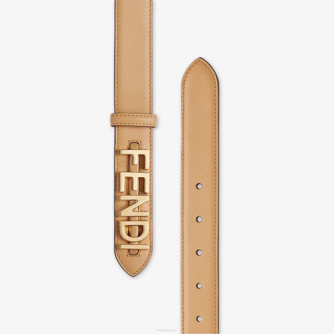 Women Graphy Leather Belt Beige Fendi Accessories 6RHH44