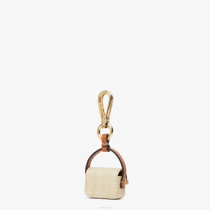 Women Natural RaFFia Charm Beige Fendi Accessories 6RHH101