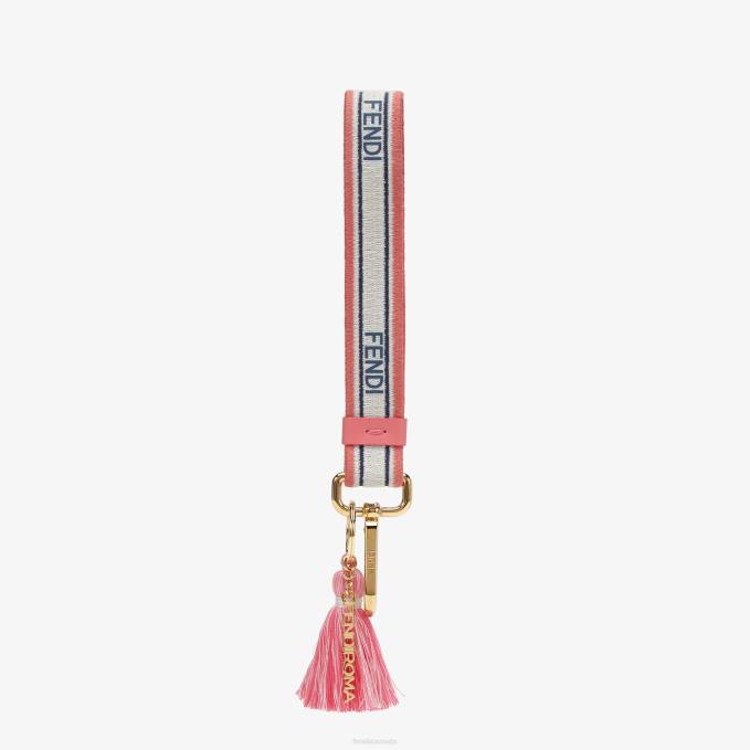 Women Ribbon Key Case Pink Fendi Accessories 6RHH139