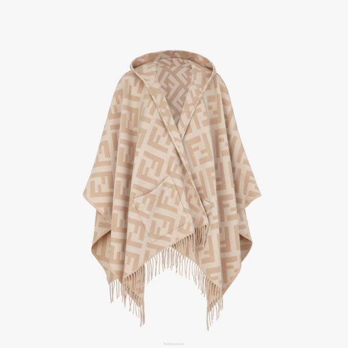 Women Cashmere Poncho Beige Fendi Accessories 6RHH274