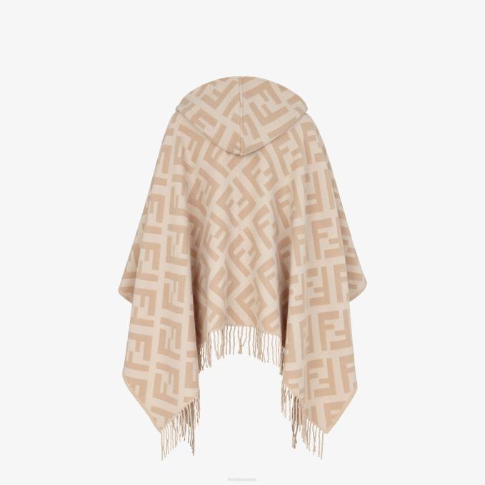 Women Cashmere Poncho Beige Fendi Accessories 6RHH274