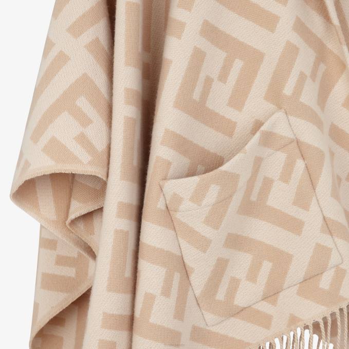 Women Cashmere Poncho Beige Fendi Accessories 6RHH274