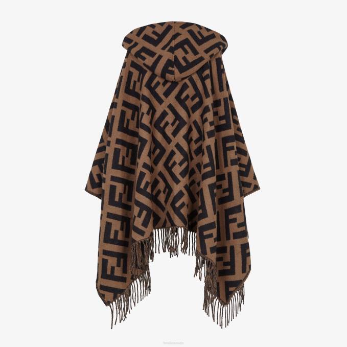 Women Cashmere Poncho Brown Fendi Accessories 6RHH245