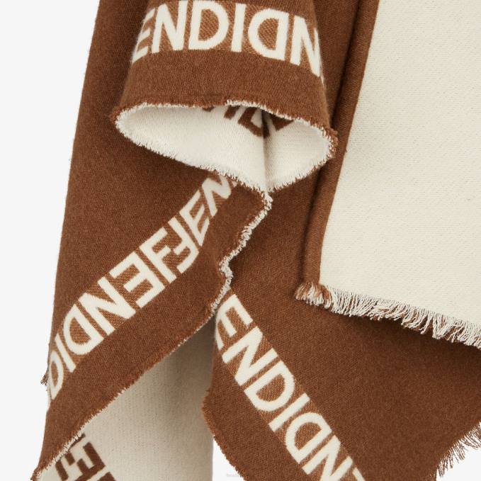 Women Wool Poncho Gray Fendi Accessories 6RHH50