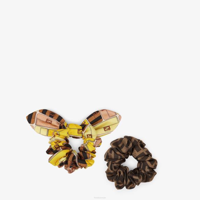 Women Set Of Two Multisilk Hair Ties Fashion Fendi Accessories 6RHH497