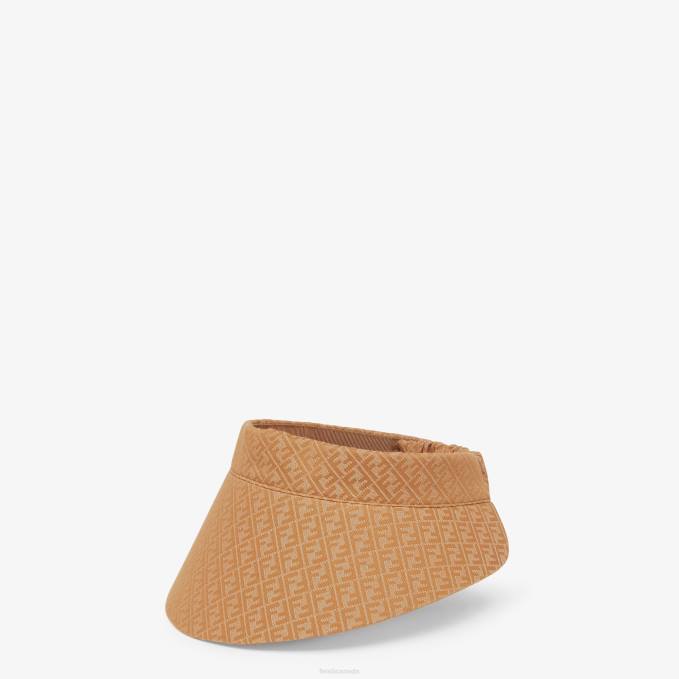 Women Denim-Effect Caramel Visor Brown Fendi Accessories 6RHH212