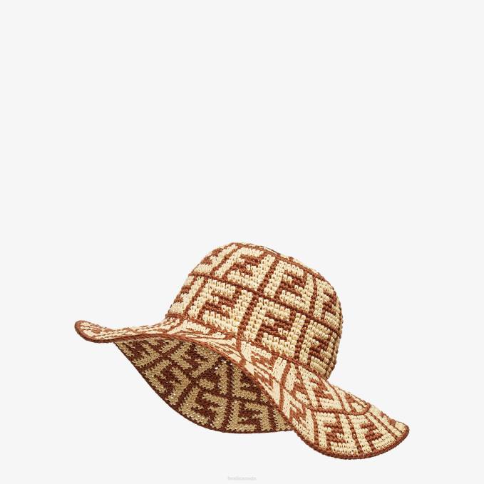 Women FF RaFFia Hat Multicolor Fendi Accessories 6RHH86
