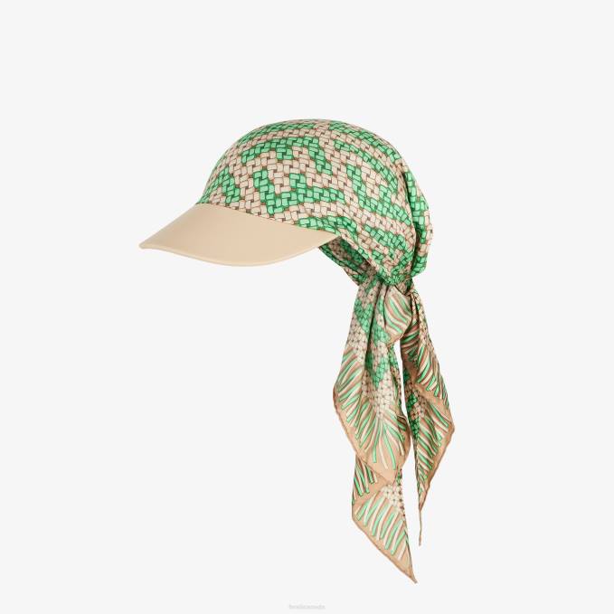 Women Silk Hat Green Fendi Accessories 6RHH183