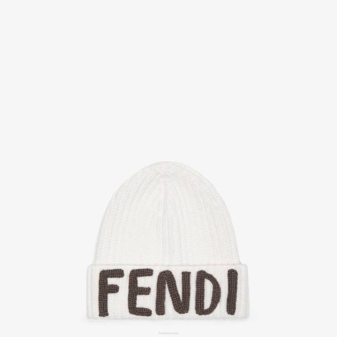 Women Wool Beanie White Fendi Accessories 6RHH360
