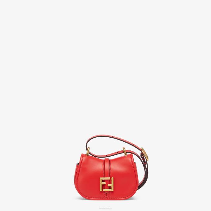 Women C'Mon Nano Leather Charm Red Fendi Accessories 6RHH13