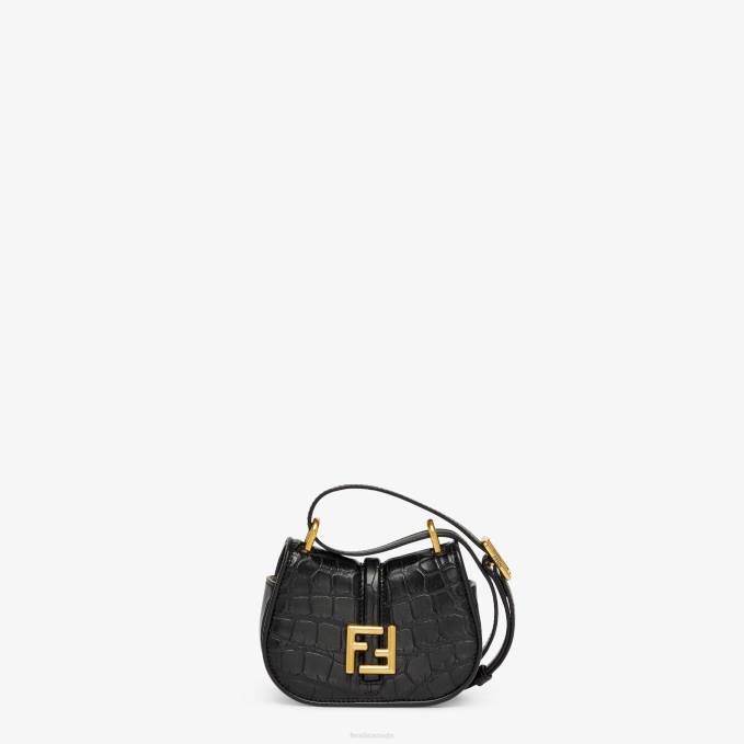 Women Crocodile Leather Charm Black Fendi Accessories 6RHH47