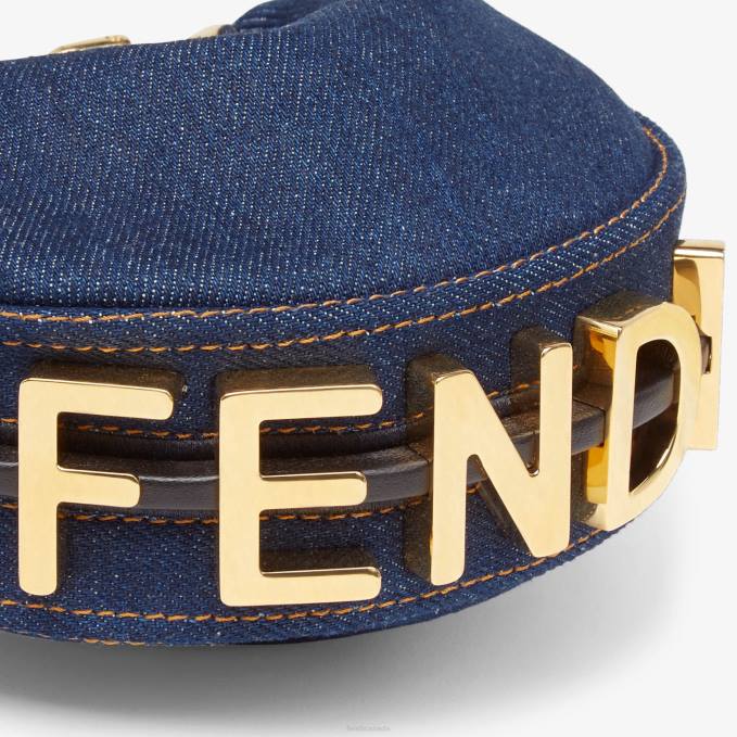 Women Denim Charm Blue Fendi Accessories 6RHH303