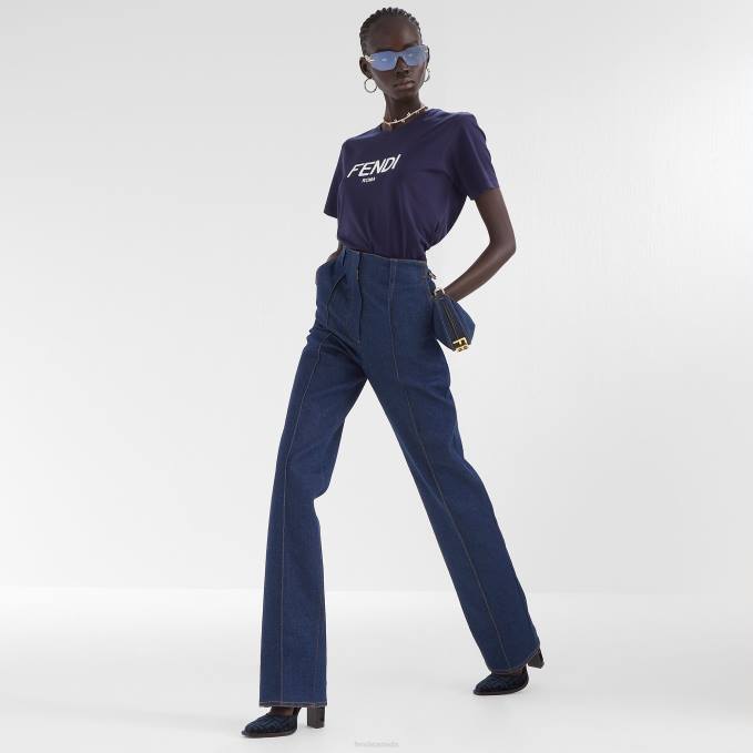 Women Denim Charm Blue Fendi Accessories 6RHH303