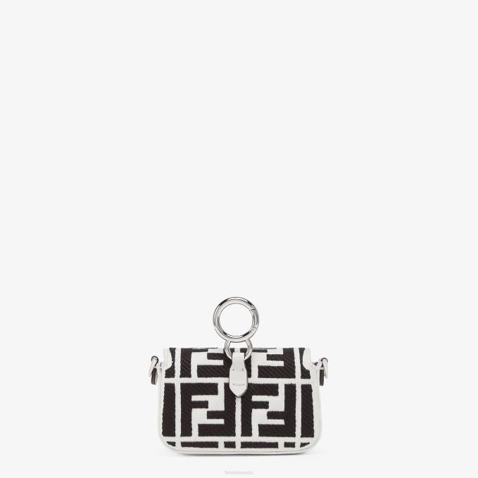 Women Embroidecanvas Charm White Fendi Accessories 6RHH162