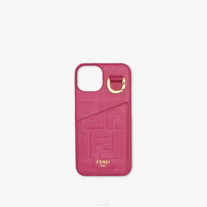 Women Fuchsia Leather Case Pink Fendi Accessories 6RHH71