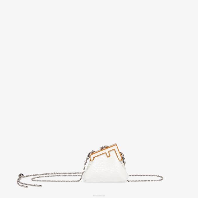 Women Karung Leather Charm White Fendi Accessories 6RHH260