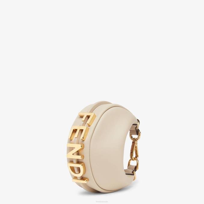 Women Leather Charm Beige Fendi Accessories 6RHH190