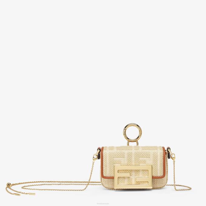Women Natural RaFFia Charm Beige Fendi Accessories 6RHH92