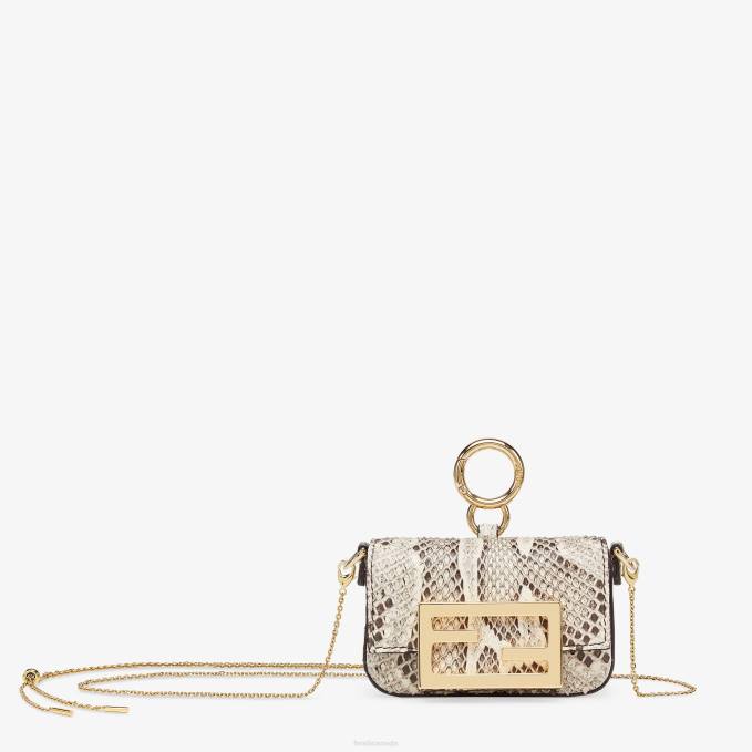 Women Python Leather Charm Beige Fendi Accessories 6RHH311
