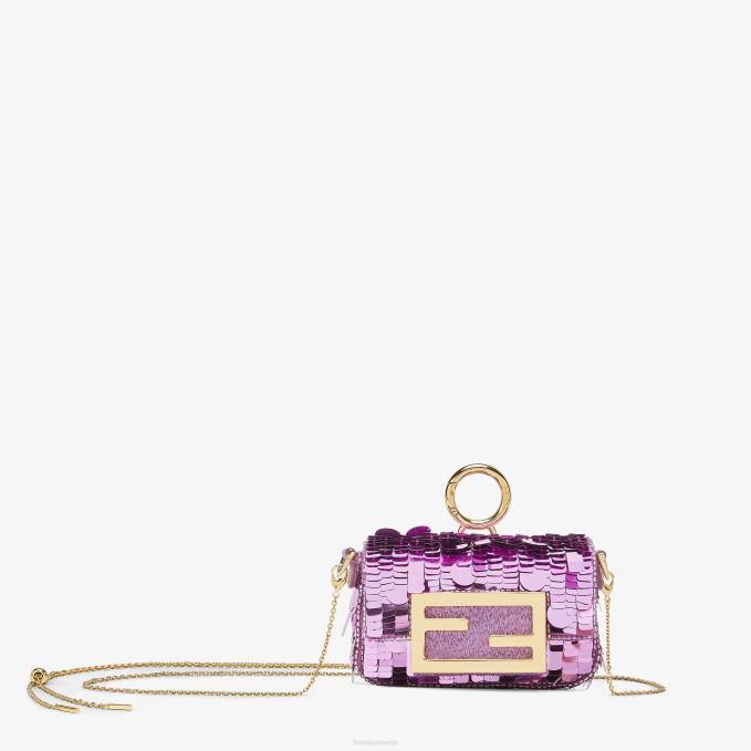 Women Sequin Charm Purple Fendi Accessories 6RHH287