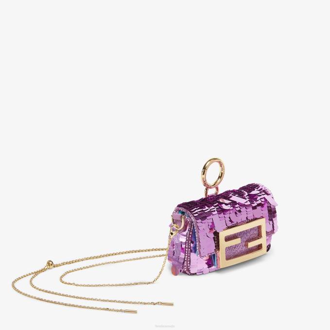 Women Sequin Charm Purple Fendi Accessories 6RHH287