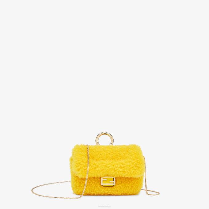 Women Sheepskin Charm Yellow Fendi Accessories 6RHH390