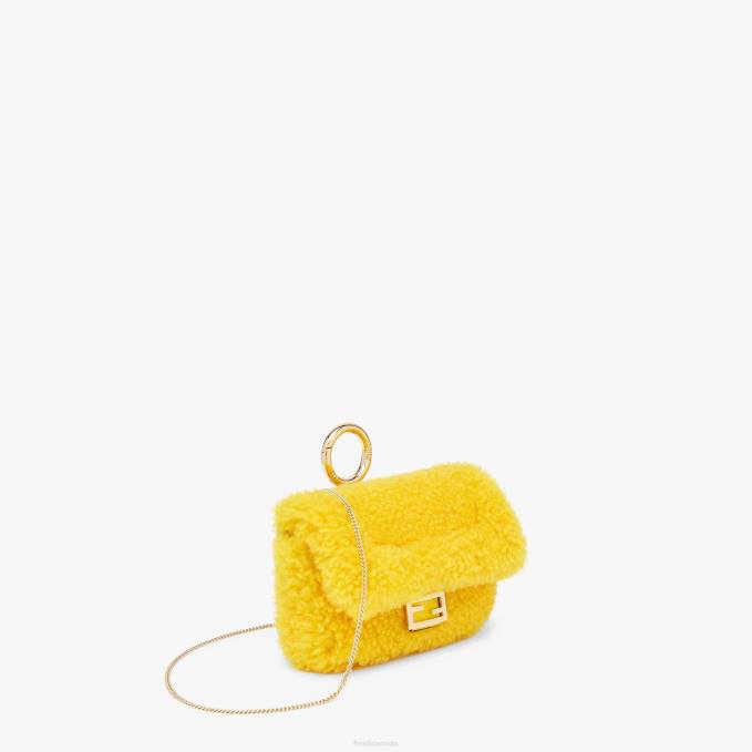 Women Sheepskin Charm Yellow Fendi Accessories 6RHH390