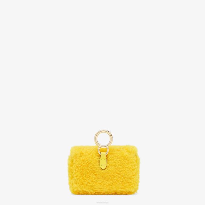 Women Sheepskin Charm Yellow Fendi Accessories 6RHH390