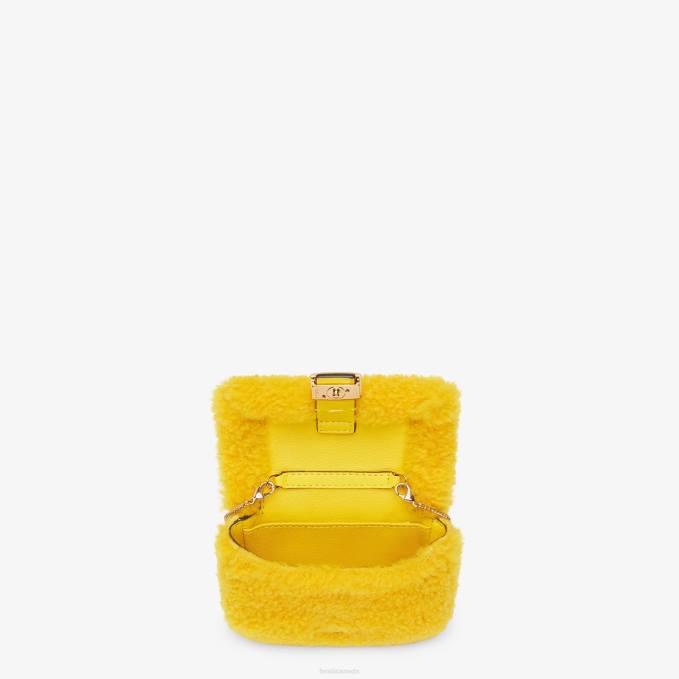 Women Sheepskin Charm Yellow Fendi Accessories 6RHH390