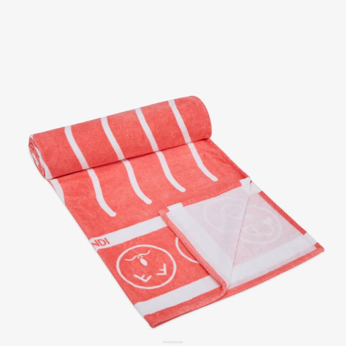 Women Cotton Beach Towel Pink Fendi Accessories 6RHH116